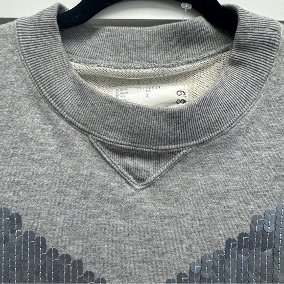 Sacai Grey Sequin Sweatshirt Tunic Dress - Picture 5 of 12